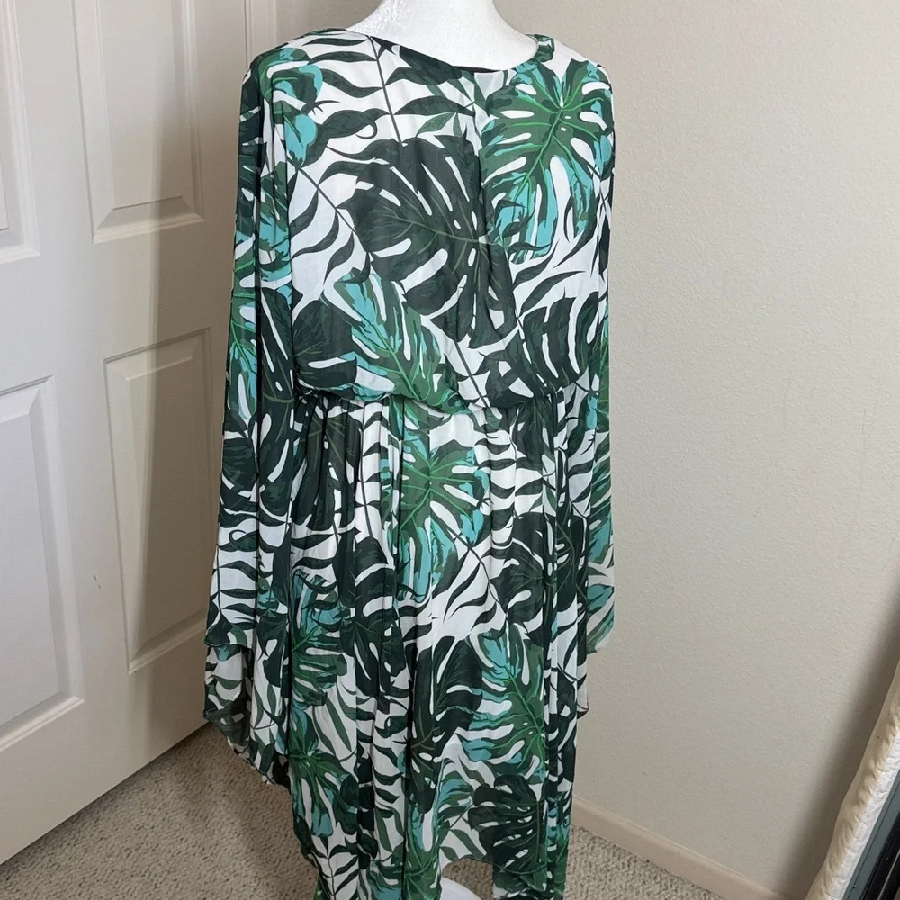 Meghan LA Tropical Leaf Print Handkerchief Dress - Picture 4 of 11